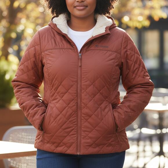 Columbia Women’s Copper Crest™ Hooded Jacket – Size 3X (Rust Red) - Picture 2 of 3